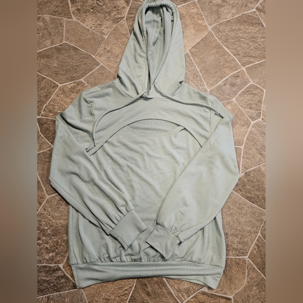 Green Hoodie With Detail